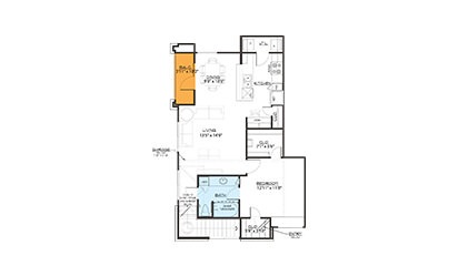 A4 - 1 bedroom floorplan layout with 1 bath and 867 square feet